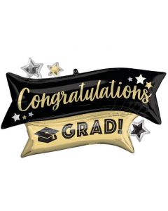 38" Congratulations Grad Banner SuperShape Foil Balloon