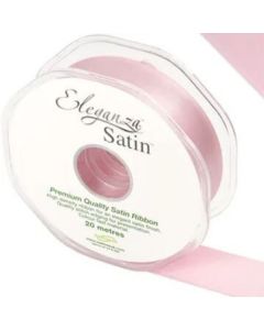 Eleganza Double Faced Satin Ribbon 25mm x 20m Light Pink No 21 Oaktree