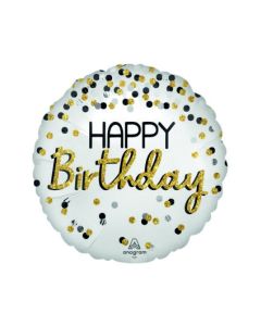 28C Black Silver Gold Birthday S/S