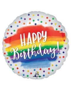 18" Satin Happy Birthday Dots