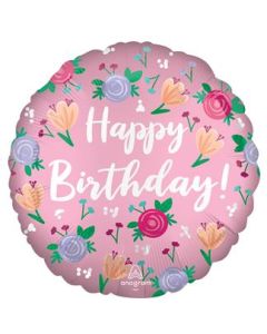 18" Satin Happy Birthday Peony