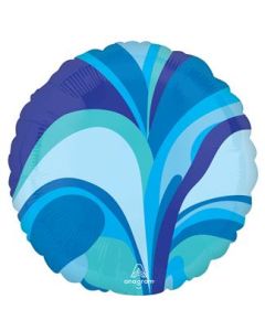 18" Blue Macro Marble Round