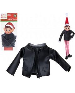 Elf Black Faux Leather Jacket With Zip