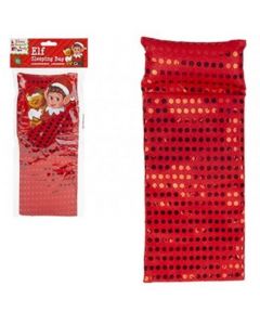 Elf Red Sequin Sleeping Bag With Pillow