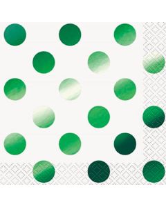 Green Foil Spots Napkins 16ct Unique
