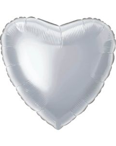 18" Silver Heart Foil Balloon Unique