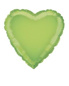 18" Lime Green Heart Foil Balloon Unique