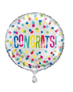 18" Congrats! Round Colour Confetti Unique