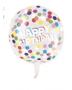 15" Clear Sphere Birthday Balloon Unique