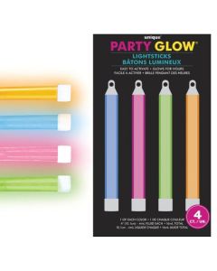 4" Assorted Glow Sticks Pk4 Unique