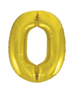 34" Classic Gold Number 0 Foil Balloon Unique