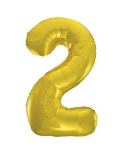 34" Classic Gold Number 2 Foil Balloon Unique