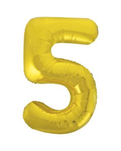 34" Classic Gold Number 5 Foil Balloon Unique