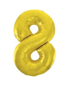 34" Classic Gold Number 8 Foil Balloon Unique