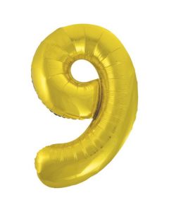 34" Classic Gold Number 9 Foil Balloon Unique