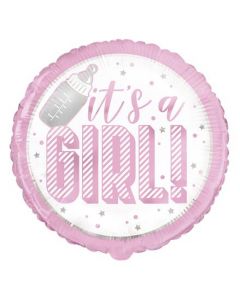 18" Pink It's A Girl Round
