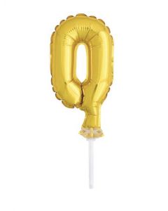 5" Gold Foil Balloon Cake Topper - Number 0