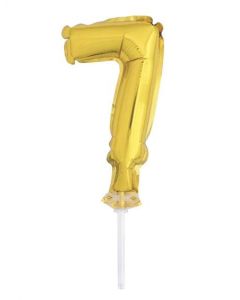 5" Gold Foil Balloon Cake Topper - Number 7