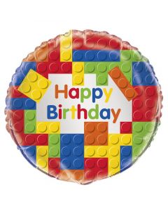 18" Buidling Blocks Round Foil Qualatex