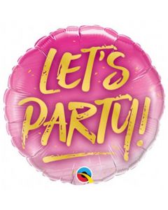 09" Round Let'S Party! Foil Balloon Qualatex