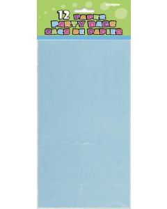 Light Blue Paper Party Bags Pk12