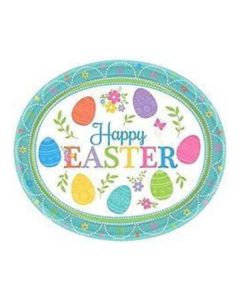 12"X x10" Oval Happy Easter Plates