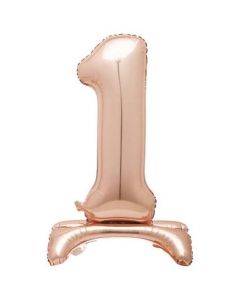 30" Rose Gold Stand Up Number 1 Foil Balloon Unique
