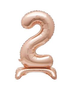 30" Rose Gold Stand Up Number 2 Foil Balloon Unique