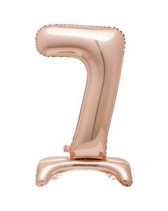 30" Rose Gold Stand Up Number 7 Foil Balloon Unique