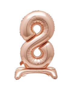30" Rose Gold Stand Up Number 8 Foil Balloon Unique