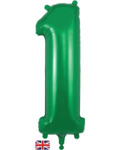 34" Green Number 1 Foil Balloon Oaktree