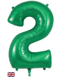 34" Green Number 2 Foil Balloon Oaktree