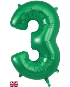 34" Green Number 3 Foil Balloon Oaktree