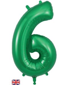 34" Green Number 6 Foil Balloon Oaktree
