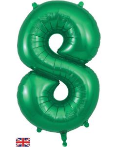34" Green Number 8 Foil Balloon Oaktree