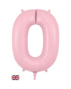 34" Matte Pink Number 0 Foil Balloon Oaktree