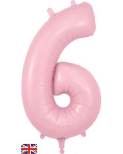34" Matte Pink Number 6 Foil Balloon Oaktree