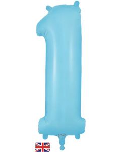 34" Matte Blue Number 1 Foil Balloon Oaktree