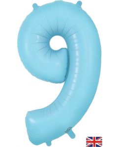 34" Matte Blue Number 9 Foil Balloon Oaktree