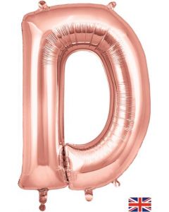34" Letter D Rose Gold