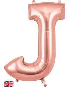 34" Letter J Rose Gold