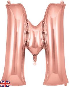 34" Letter M Rose Gold
