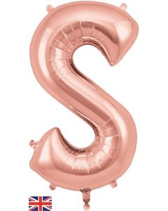 34" Letter S Rose Gold