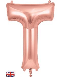 34" Letter T Rose Gold