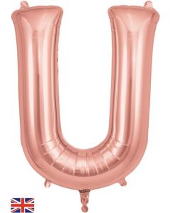 34" Letter U Rose Gold