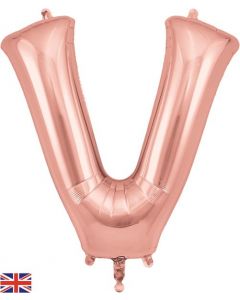34" Letter V Rose Gold