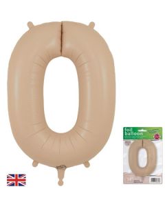 34" Nude Number 0 Foil Balloon Oaktree