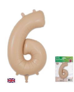 34" Nude Number 6 Foil Balloon Oaktree