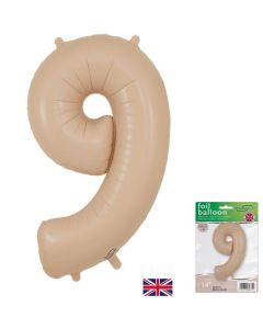 34" Nude Number 9 Foil Balloon Oaktree