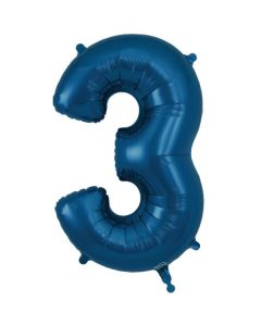 34" Number 3 Navy Blue Oaktree